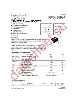 IRFD420PBF datasheet  